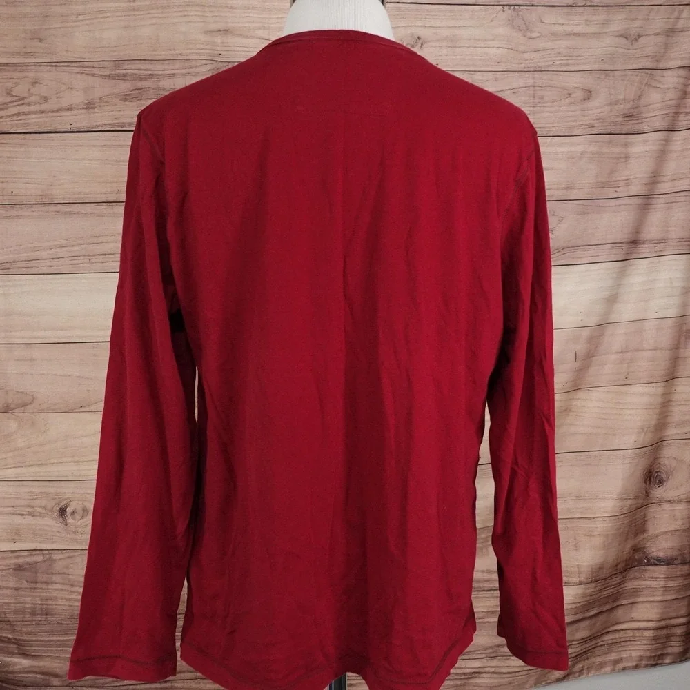 Banana Republic Shirt‎ Mens XL Red Long Sleeve Crew Neck Cotton Tagless